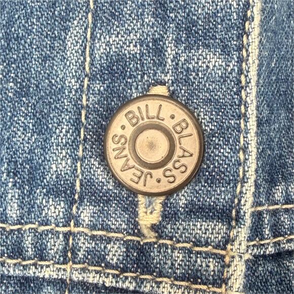 Vintage 90s Bill Blass Jeans Velvet Collar Denim Vest Womens size Medium - Picture 9 of 12